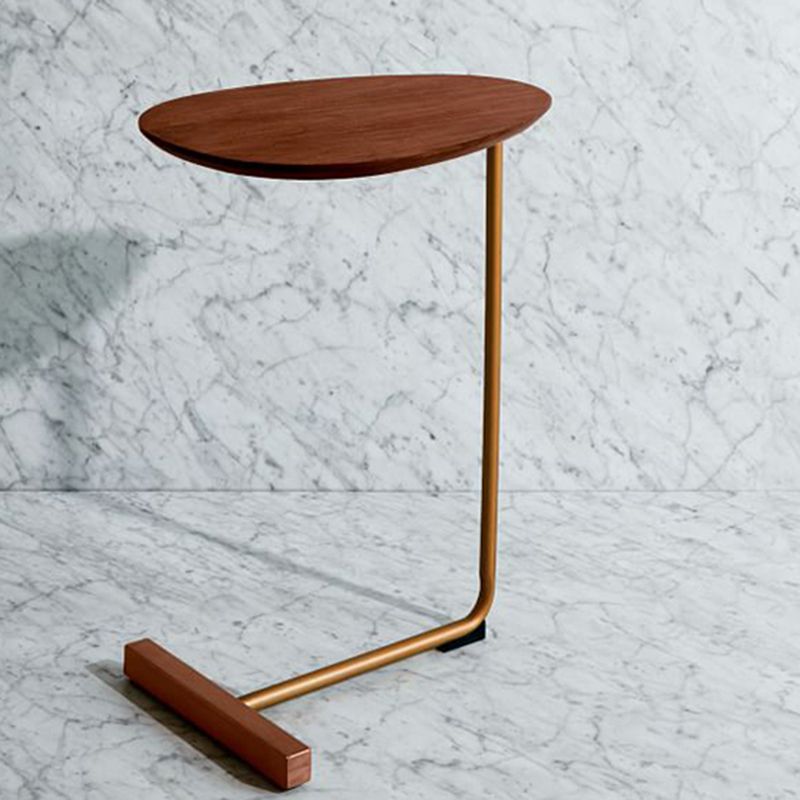 Modern C Corner Table Solid Wood Side End Table for Living Room