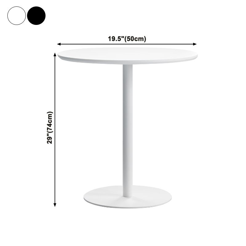 Table de salle à manger décontractée à base de tulipe ronde, table fixe quadricolore avec bois massif