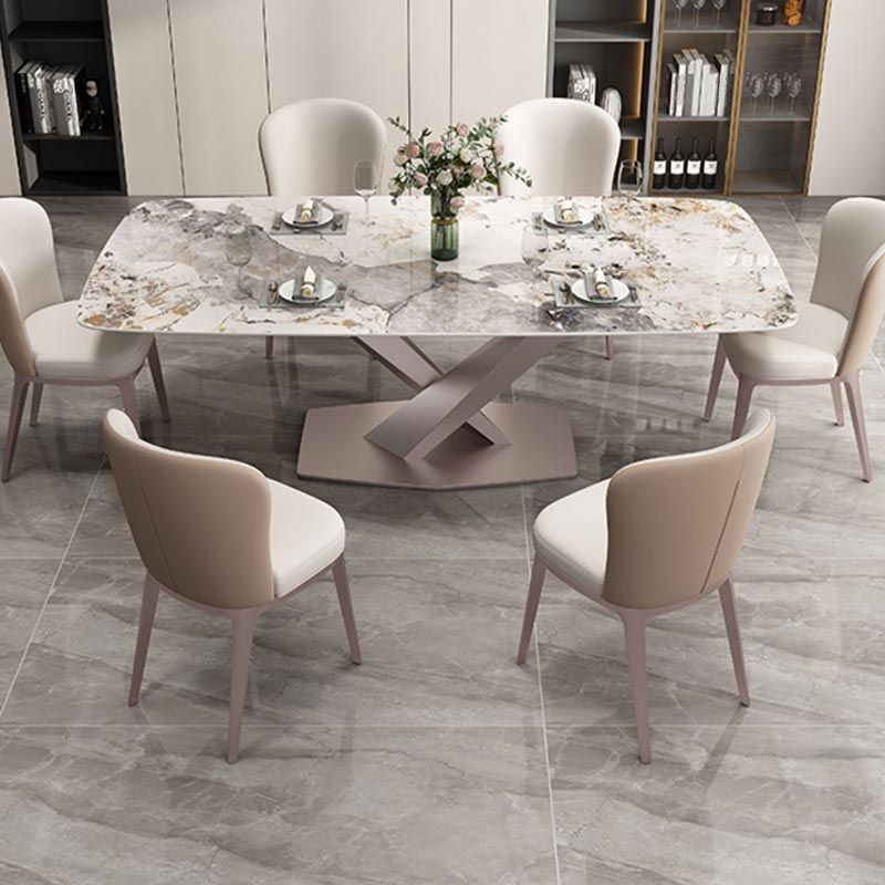 Contemporary Metal Dining Chair Parsons Furniture in Matte Finish for Home