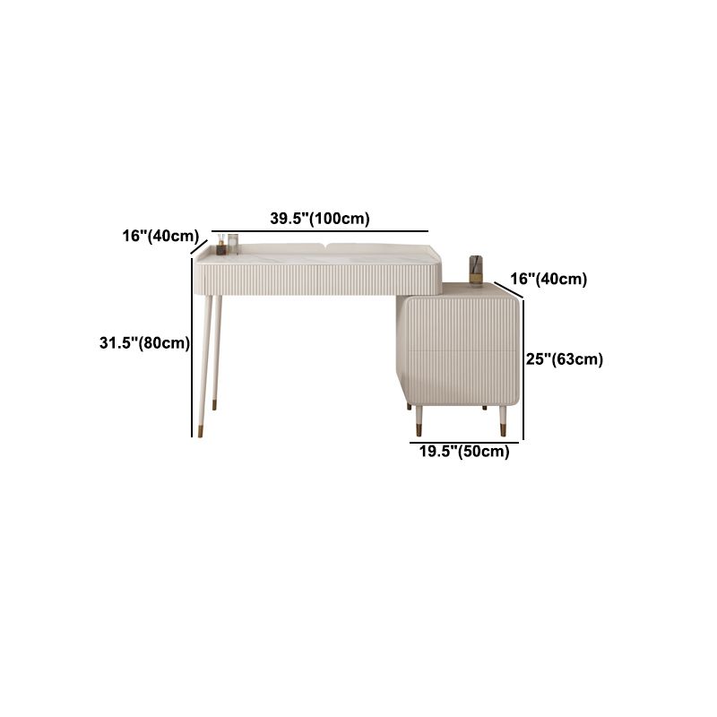 Modern Makeup Vanity Table for Bedroom with Stool Set 31.5" High