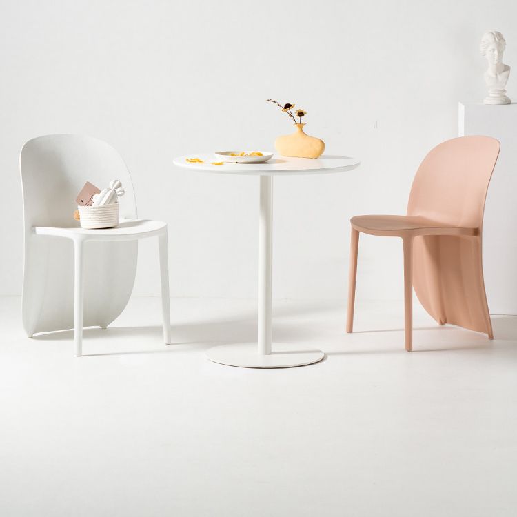 Round Pedestal Dinette Table Simplicity Style Dining Site Table for Home Use