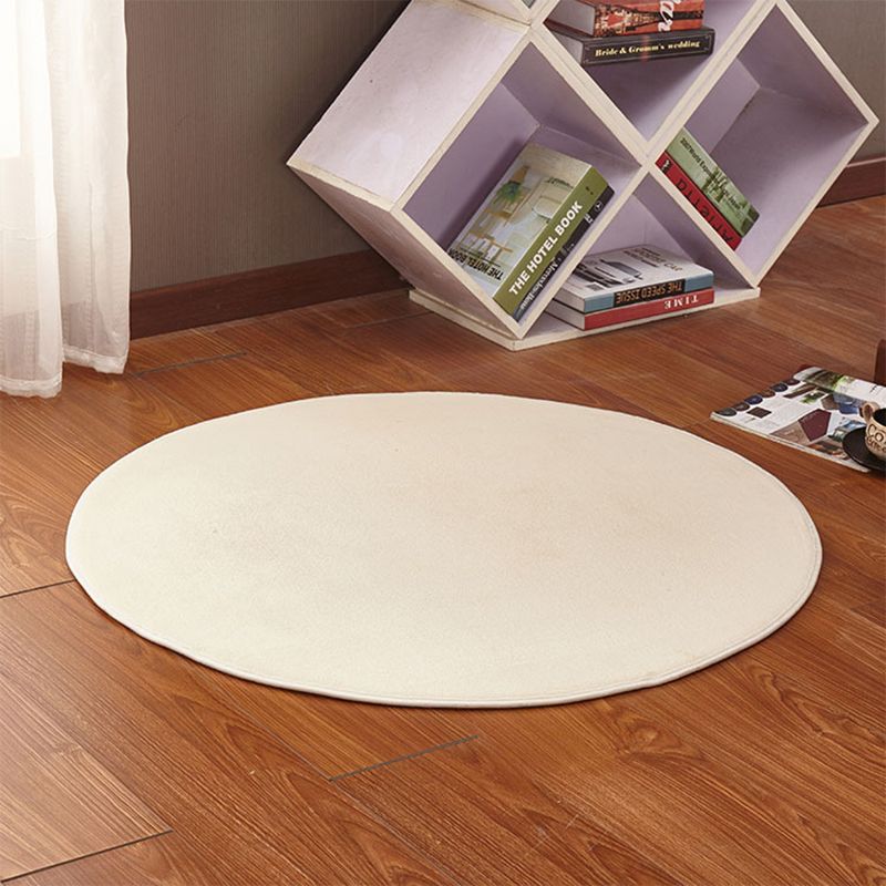 Tapis moderne à shag ordinaire rond Polyester tapis intérieur