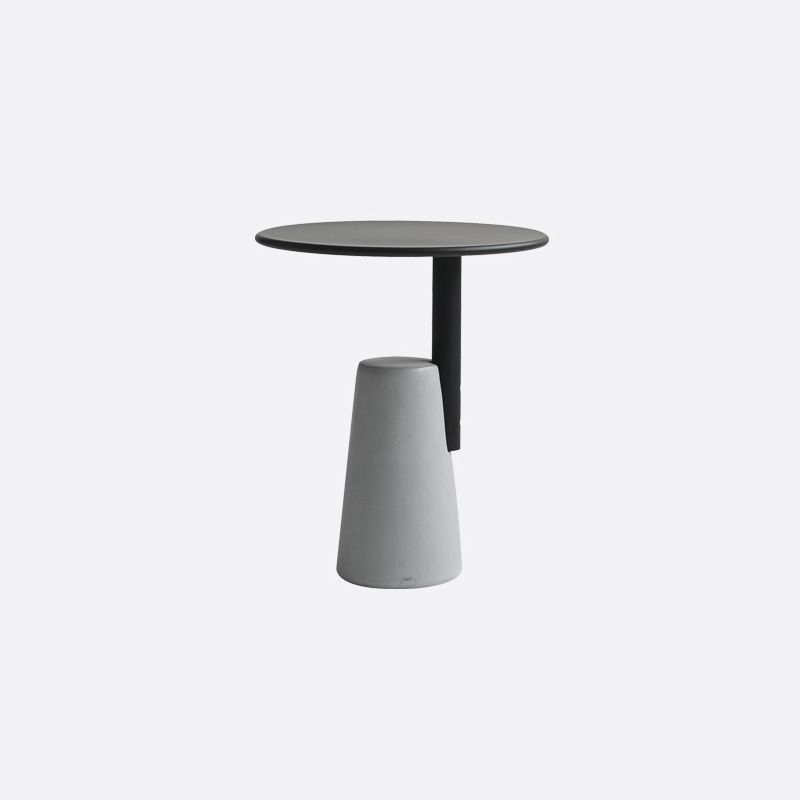 Modern Single Leg Base Solid Color Metal Round Top Coffee Table