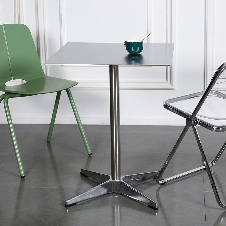 Mesa de comedor industrial de acero inoxidable mesa de pedestal para comedor