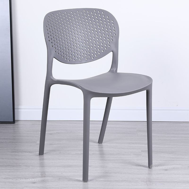 Plastic Stacking Side Chair Modern Style Open Back Armless Chair