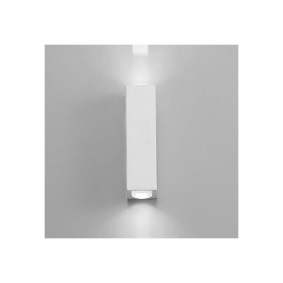 Aluminum Rectangle Wall Mounted Light Contemporary 2-Light White Wall Sconce for Bedroom, Warm/White Light