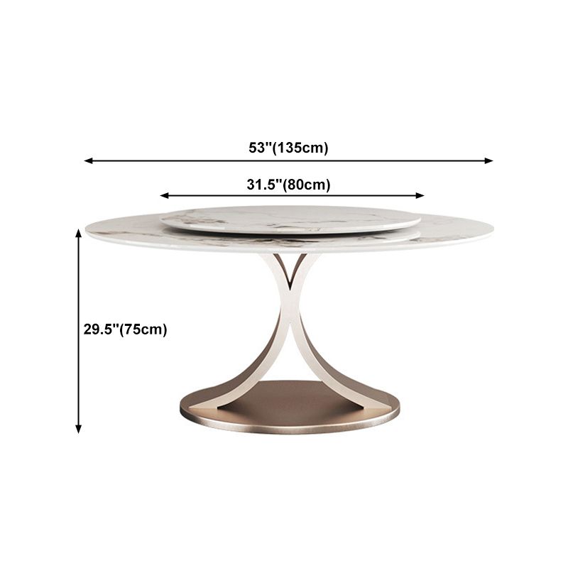 Modern 1/4/7 Pieces Dining Table Set with Sintered Stone Top Stainless Steel Dinette Set