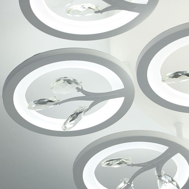 Sputnik Living Room Flush Mount Lamp einfache Acryl 5/12/15 Lichter Weiß Flush Leuchte in Warm/White/3 Farbe Licht