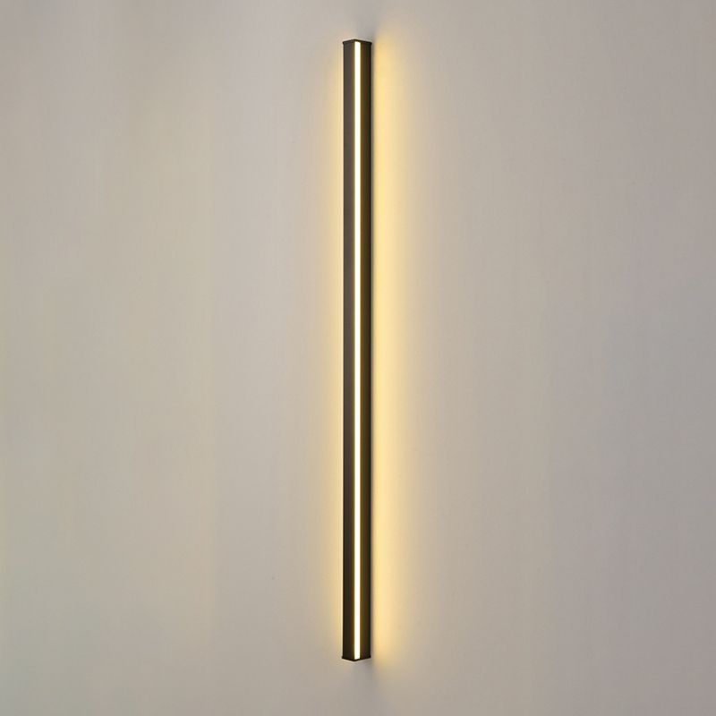 Linear Shape Metal Wall Lighting Modern Style 1-Light Wall Mounted Light in Black
