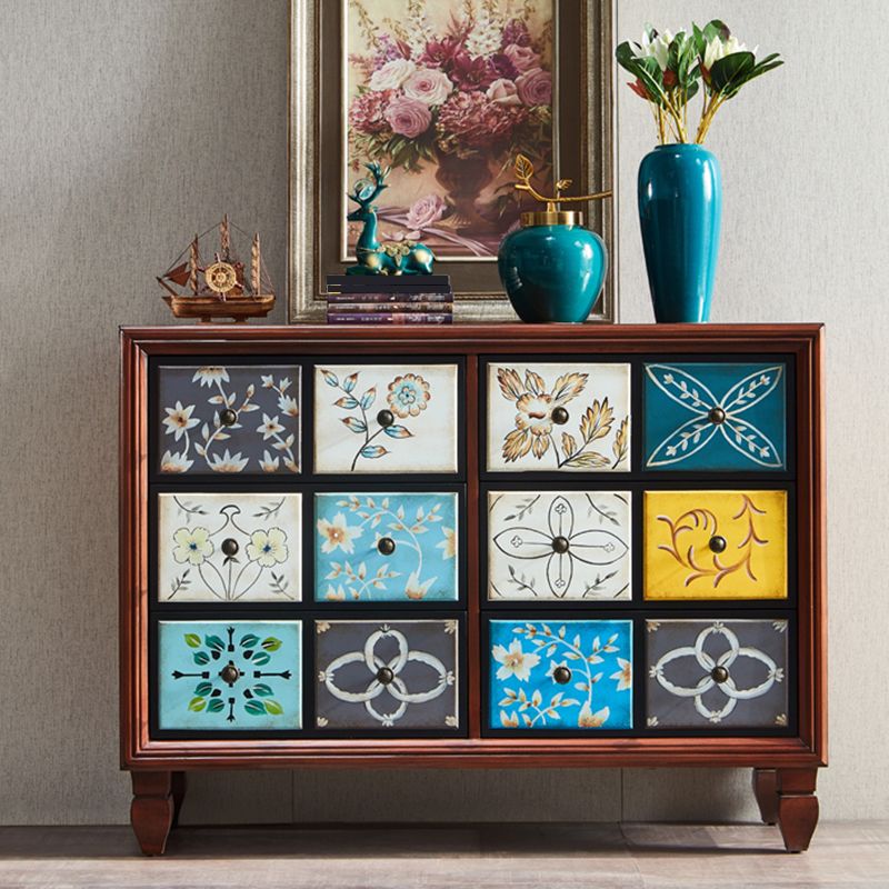 Mid-Century Modern Wood Cabinet Knobs Side Cabinet with Drawer