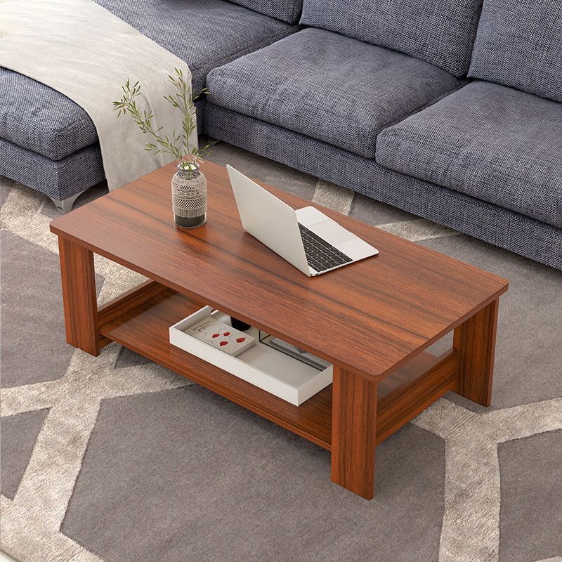 Modern Manufactured Wood Coffee Table with Storage Rectangular Cocktail Table