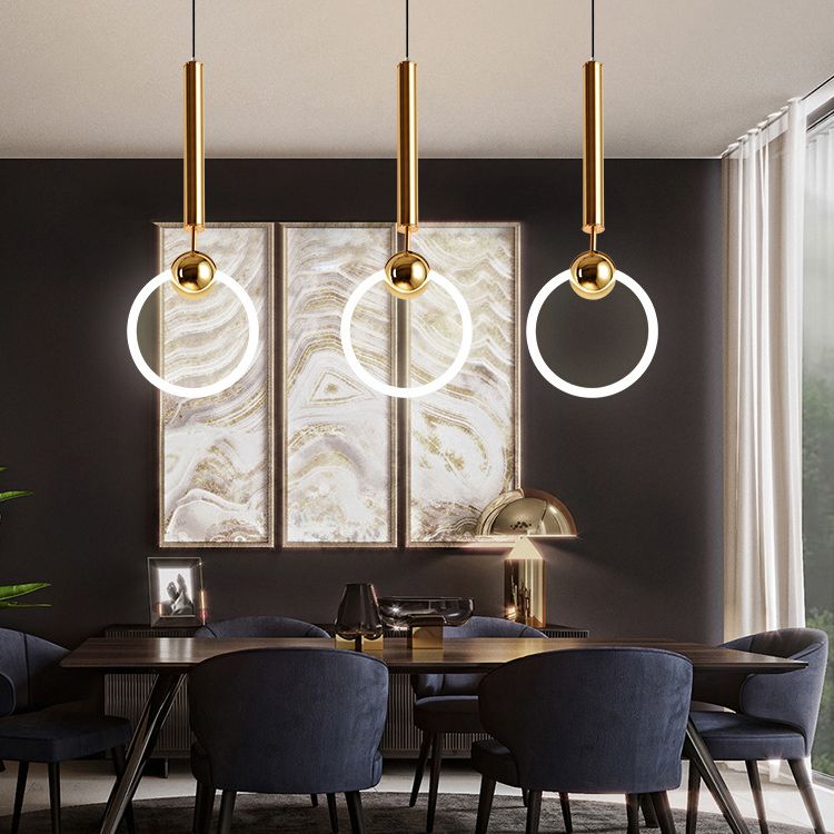 1 Light Ring Pendant Lighting Modern simplicity Glass Pendant Ceiling Lights for Restaurant