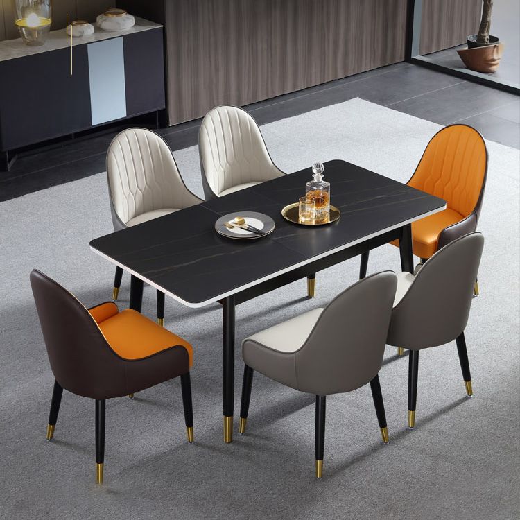 Chaises de salle à manger de style glamour nordique, chaise d'appoint avec accoudoirs en métal pour cuisine (Ensemble de 2)