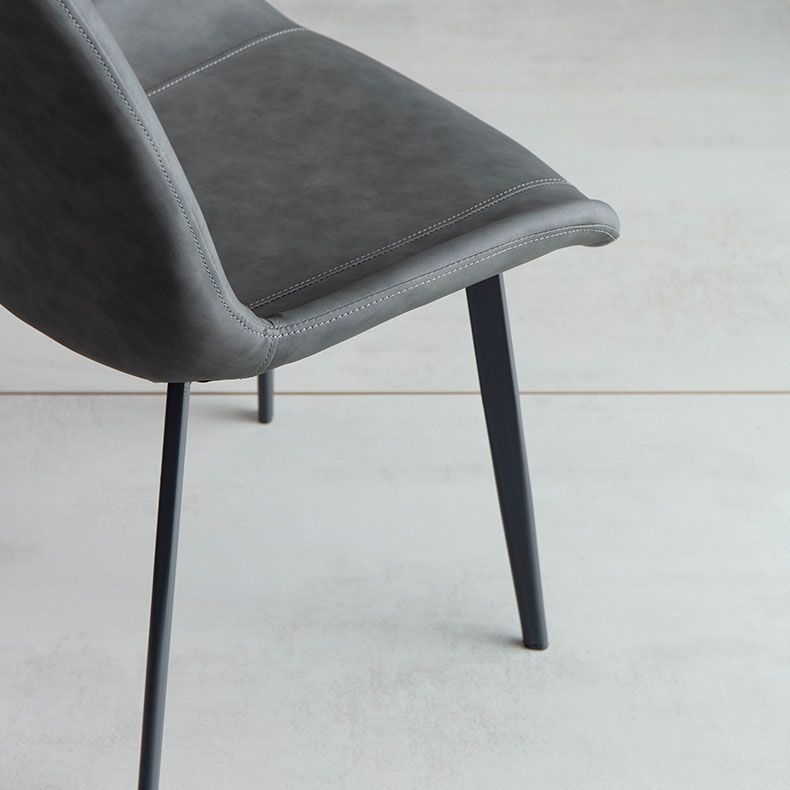Sillas de comedor estilo moderno Silla individual sin brazos con patas de metal