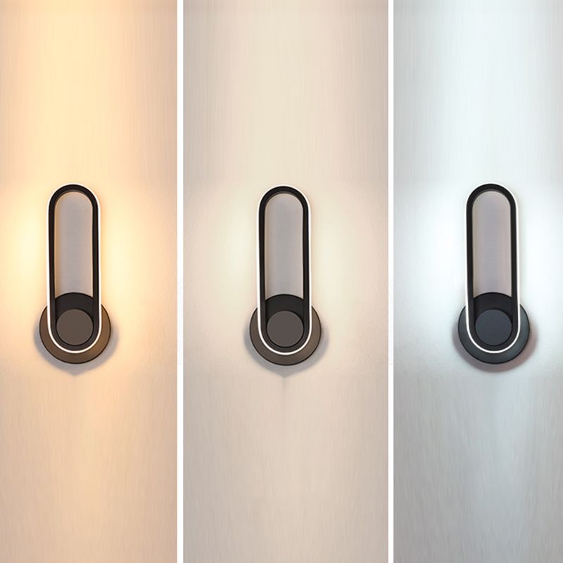 Oval Metal Wall Sconce Modern Style 1- Light Wall Mount Lighting