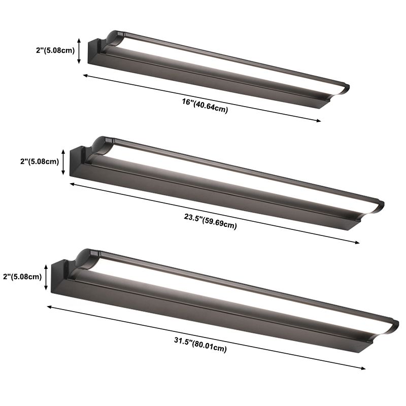 Black Vanity Wall Light Fixtures Modern Mirror Front Light LED Vanity Lights