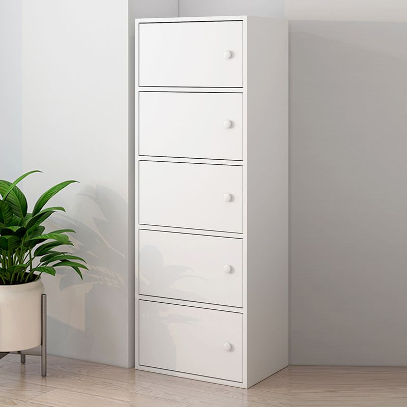 Minimalistic Rectangle Storage Cabinet with Wooden Knobs Doors