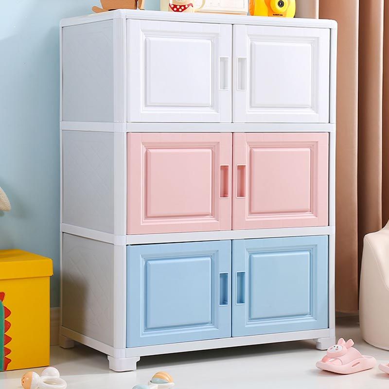 Contemporary Style Wardrobe Plastic Home Wardrobe Closet with Doors