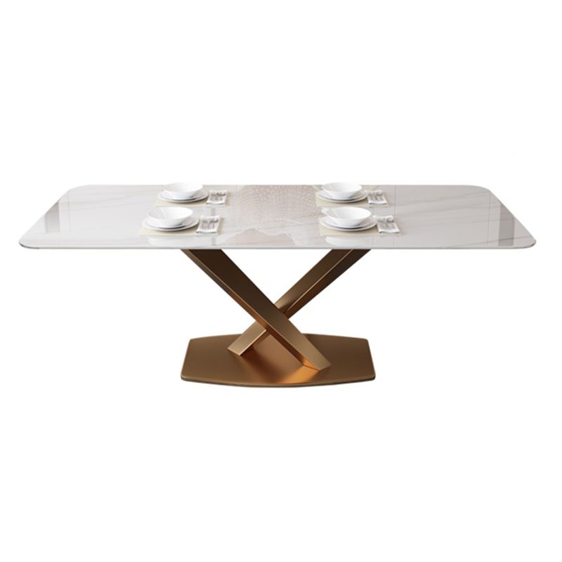 Luxury Sintered Stone Top Dining Set Rectangle 1/4/5/6/7 Pieces Dining Table with Chairs