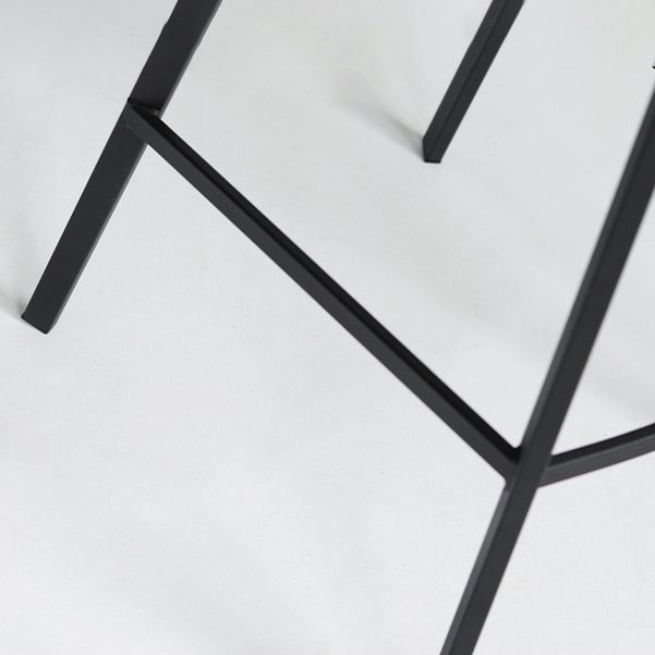 Modern Armless Bar Stool PU Leather Low Back Stools with Metal Frame