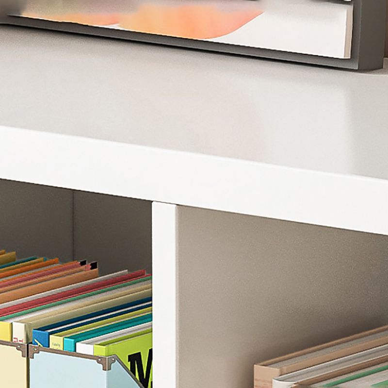Modern Engineered Wood Bookcase Standard Closed Back Bookshelf with Shelves