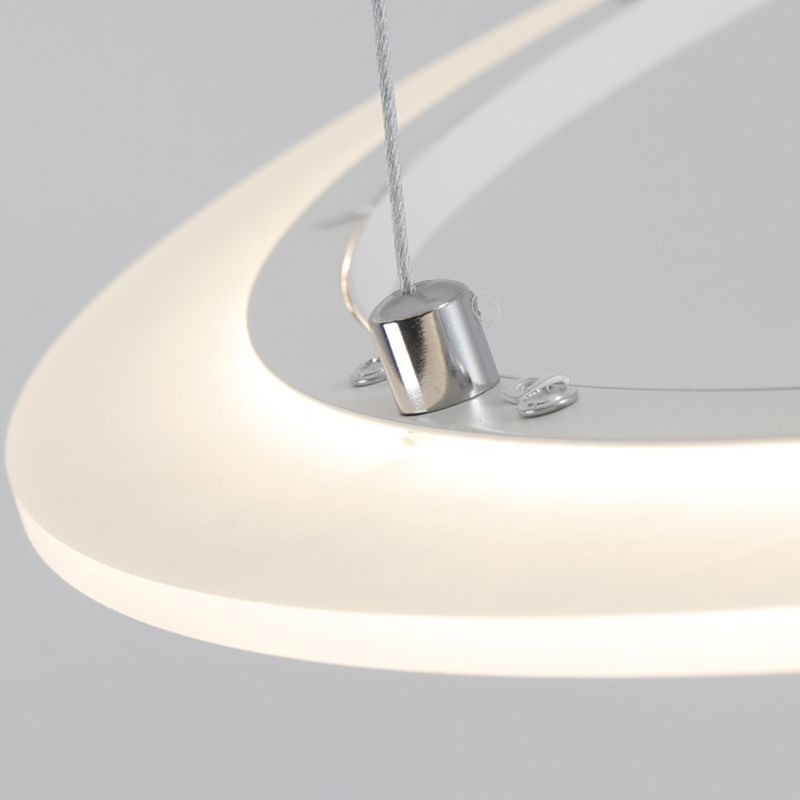 Modern Layered Chandelier Metal White Circle LED Chandelier Pendant for Living Room