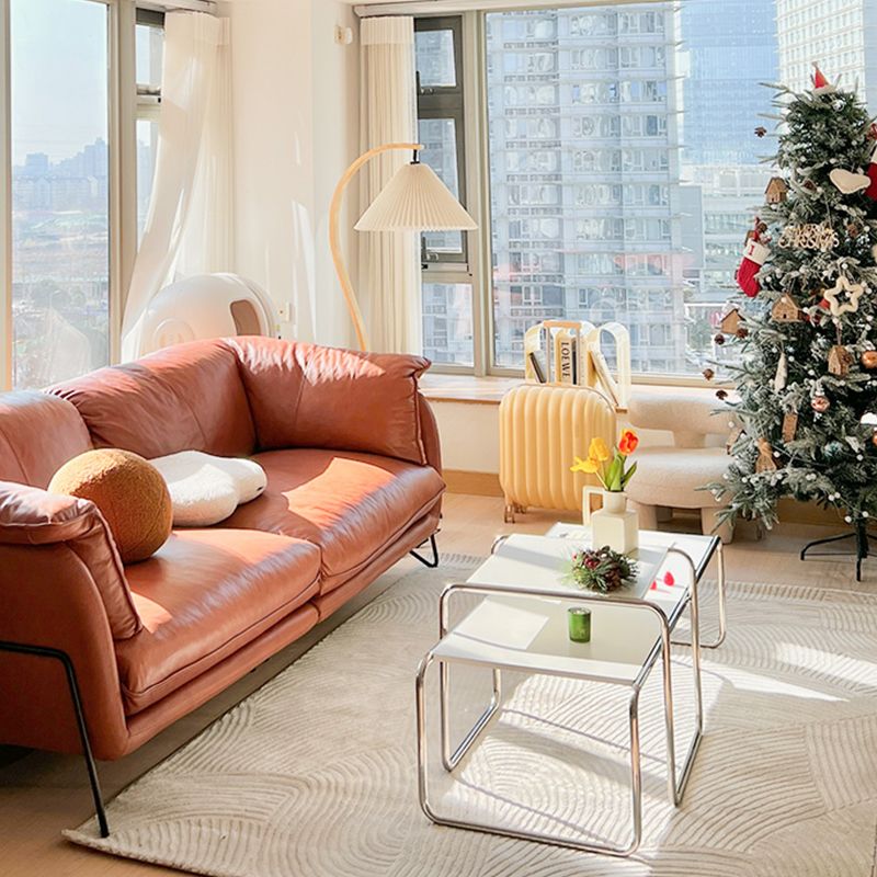 Modern Living Room Area Carpet Grey Solid Color Area Rug Polyester Non-Slip Backing Rug