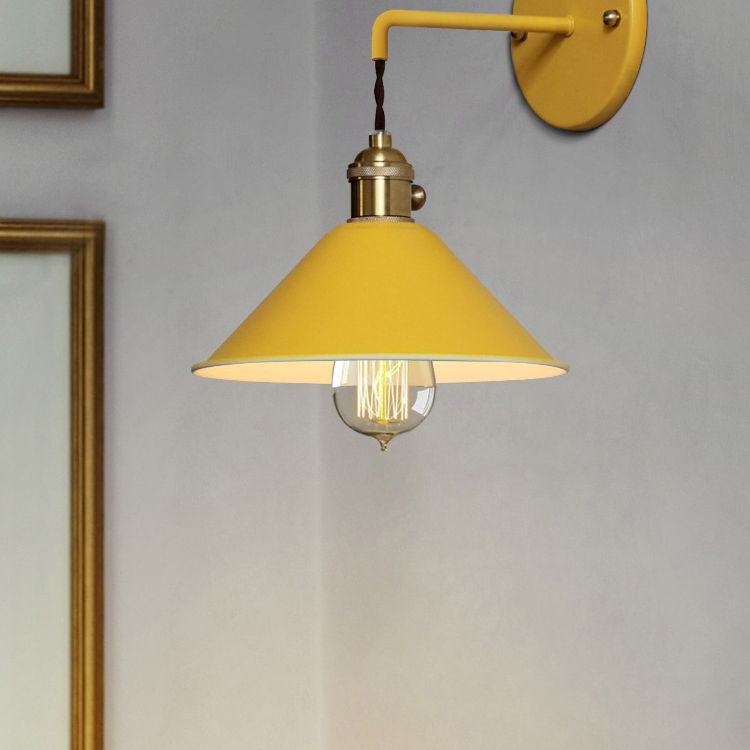 1 Light Metal Wall Mounted Light Fixture Modern Cone Wall Sconce Lighting for Dining Room