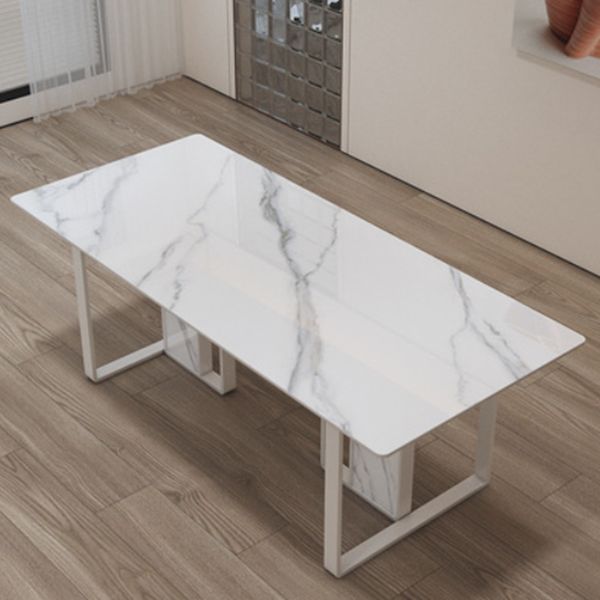 Glam Style Stone Dining Table 4 Legs Dining Table for Dining Room