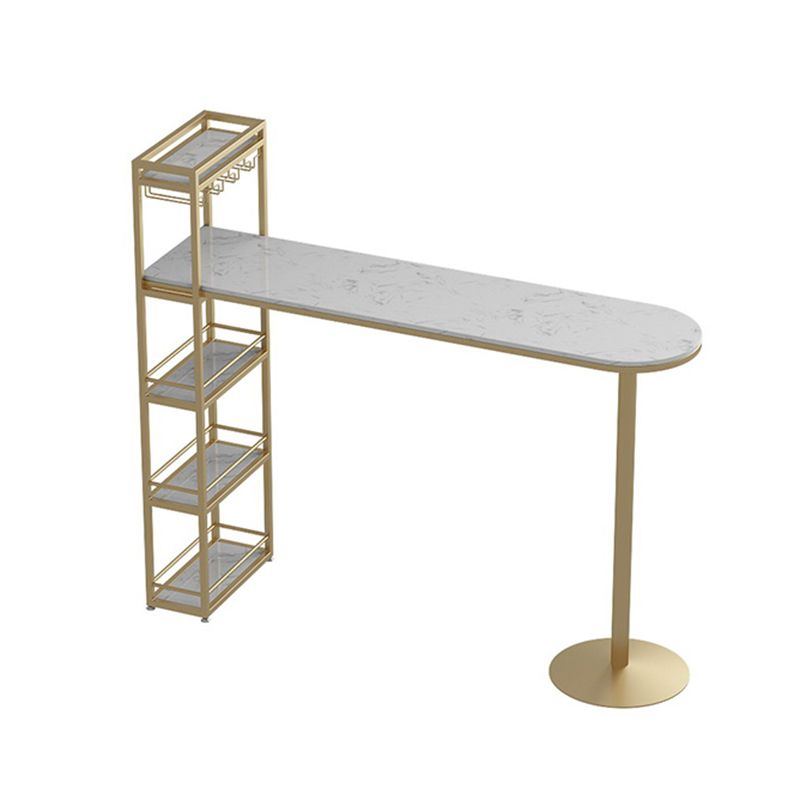 Modern 1/3 Pieces Bar Table Set Stone Counter Table with High Stools for Cafe Living Room