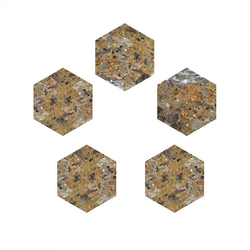 Brown Granite Wallpaper Panel Set Adhesive Modern Style Kitchen Wall Decor (10 Pcs)