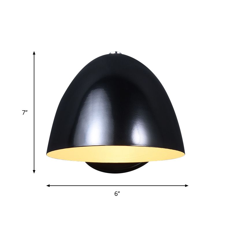 Black Angled Bell Mini Wall Lamp Minimalistic Metal 1 Bulb Bedroom Sconce Light Fixture