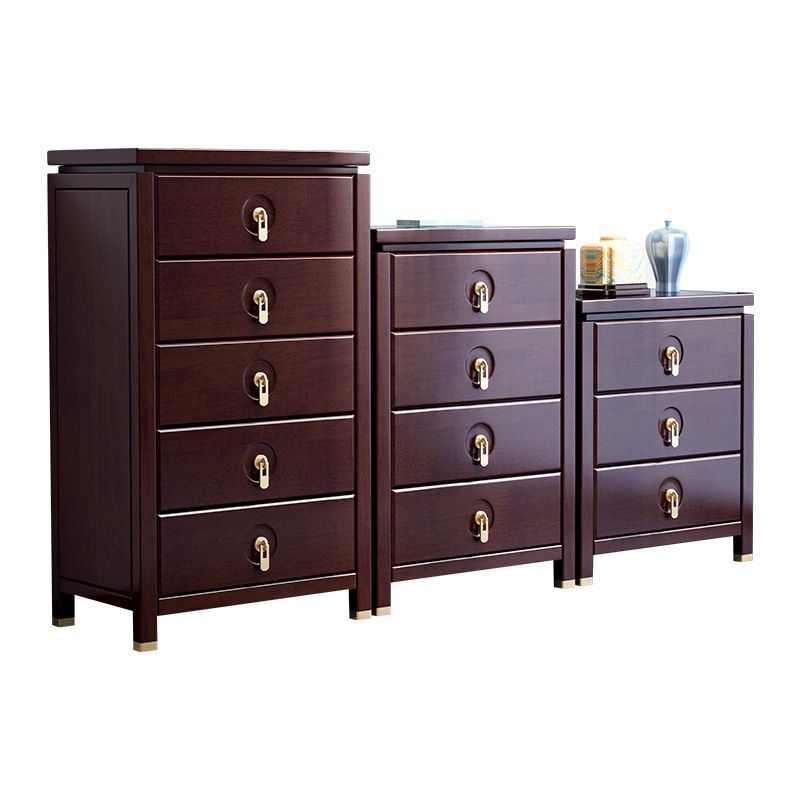 Mid-Century Modern Chest Rectangle with Drawer Solid Wood Straight Legs Accent Chest