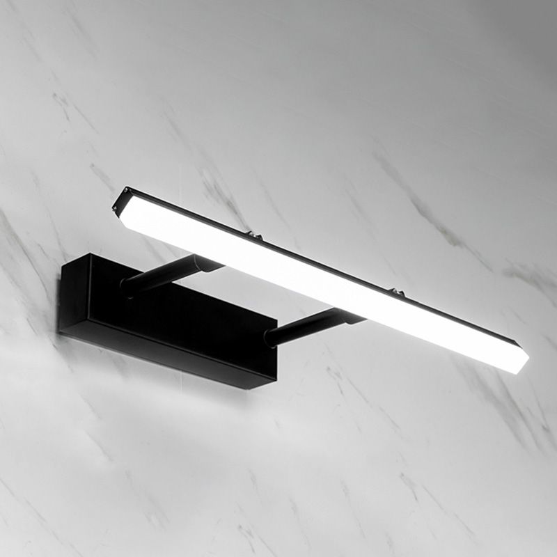 Metallausziehbare Wandlampe Nordischer Stil schwarzer LED -Spiegel Licht für Badezimmer