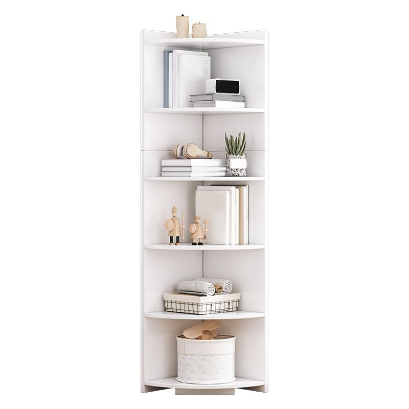 Contemporary Triangle Accent Chest with Shelves Wooden Scratch Resistant Chest