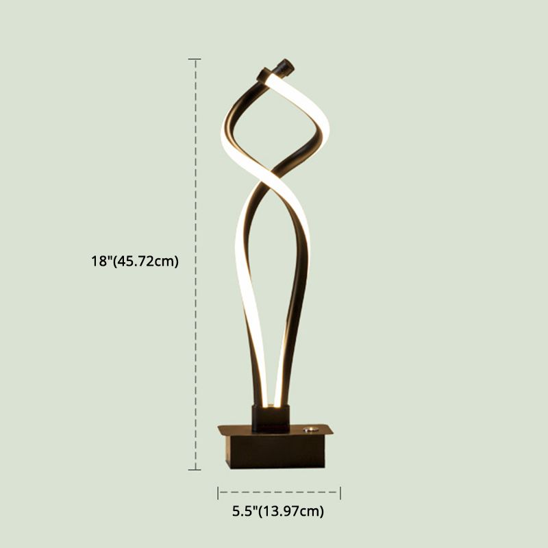 Spiral Acrylic Nightstand Light Art Deco Minimalist LED Table Lamp for Bedroom