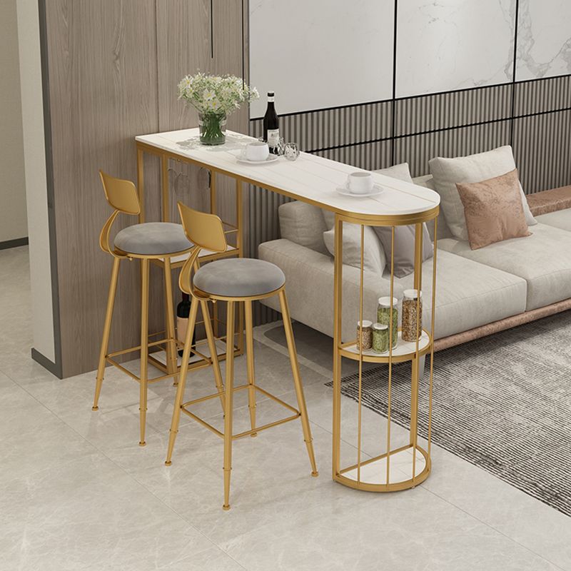 Glam Style Fixed Bar Table 1/2/3 Pieces Stone Counter Table for Dining Room