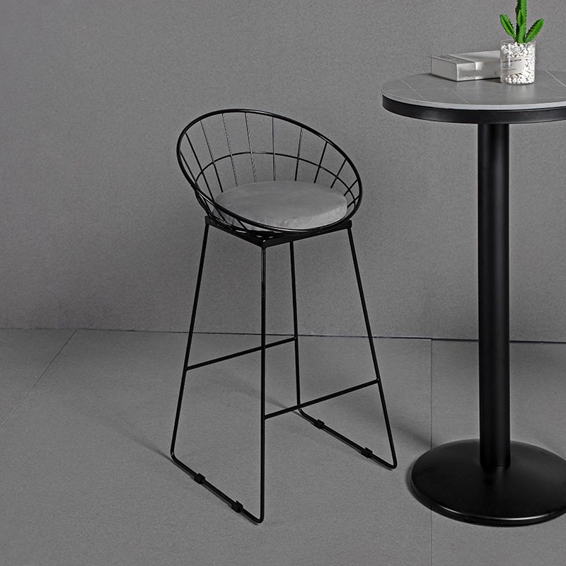 Glam Fabric Bar Stool Bar Height Armless Stool with Metal Base