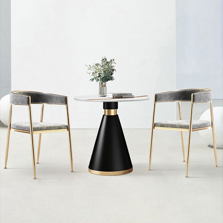 Chaise latérale de salle à manger à dossier ouvert en métal, fauteuil de salle à manger de Style Glam pour la maison