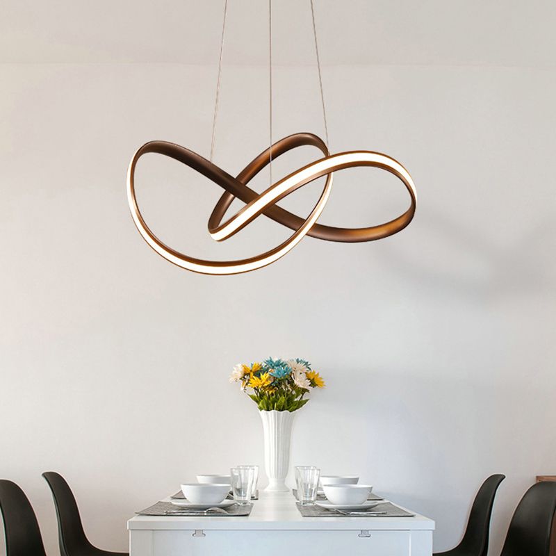 Twisting soggiorno lampadario in alluminio leggero in alluminio Light lampada a sospensione
