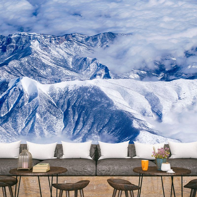 Modern Style Mural Wallpaper Mountain Range Photography Indoor Wall Mural