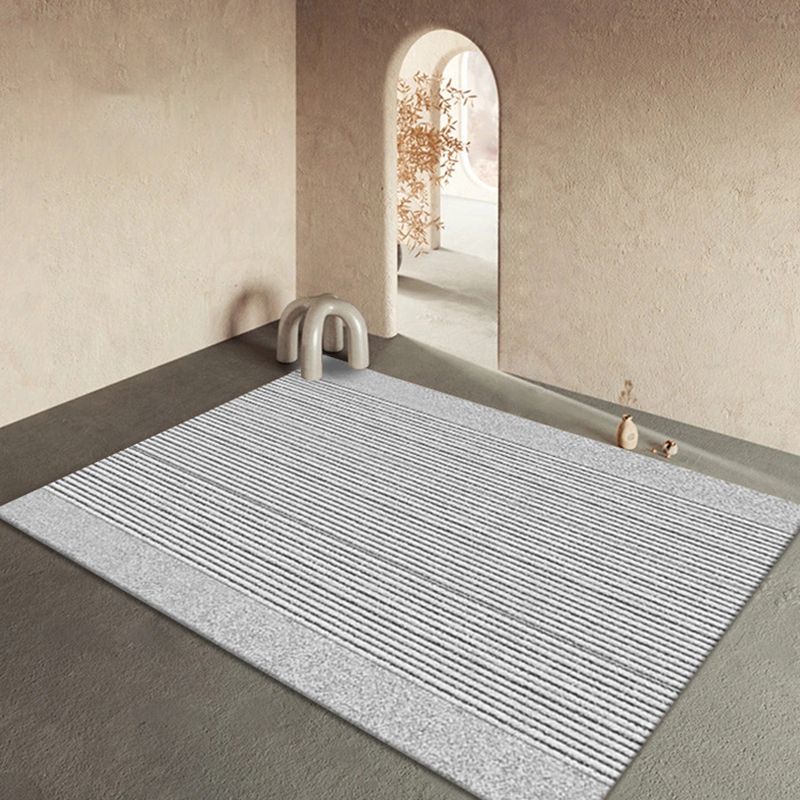 Light Grey Simple Rug Blending Line Indoor Rug Stain Resistant Rug for Home Decor