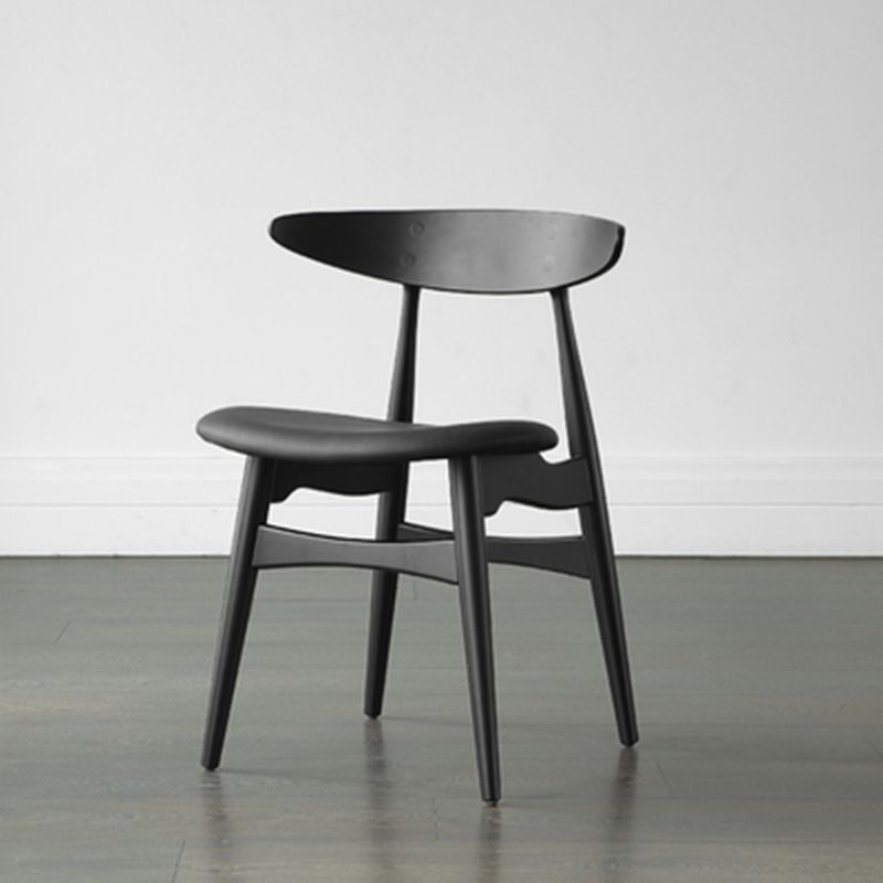 Chaise de salle à manger contemporaine chaise latérale ouverte avec 4 pattes en bois pour un usage domestique