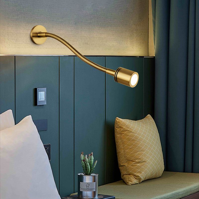 Modern Simple Metal Wall Light Cylinder Shape Adjustable LED Wall Lamp for Bedroom