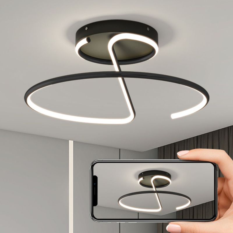 Nordic Metal Ceiling Light Linear 1 Light Flush Mount Ceiling Light for Bedroom