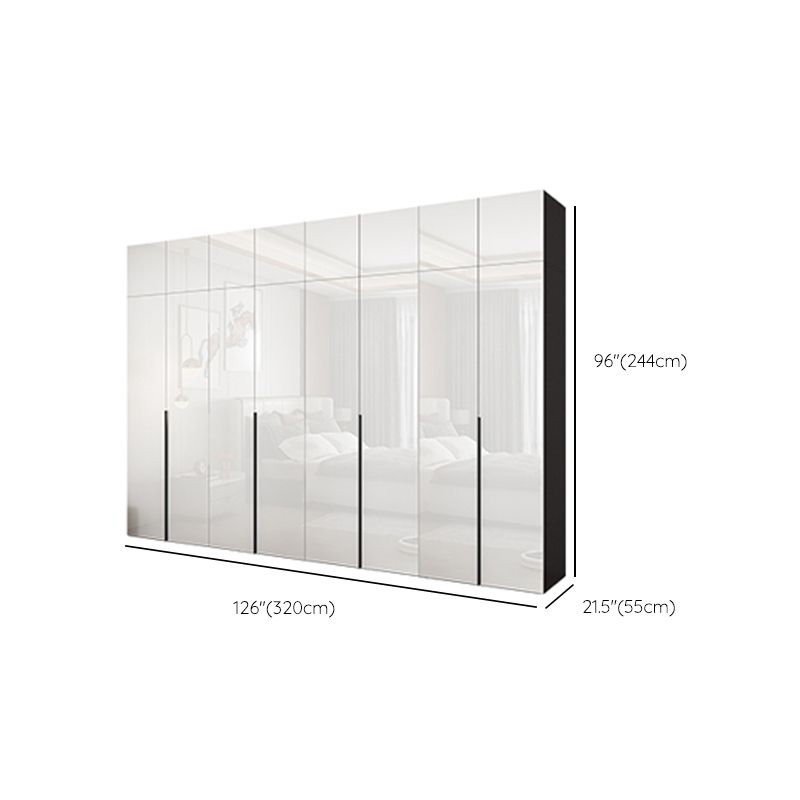 White Colour Wooden Wardrobe Cloth Rod Included Wardrobe Closet with Drawer