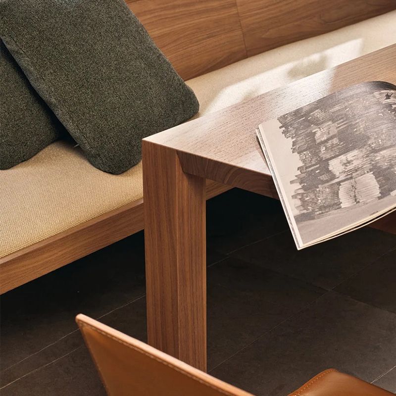 Glam Bruine vaste houten eettafel rechthoekige vorm standaard eettafel voor keuken