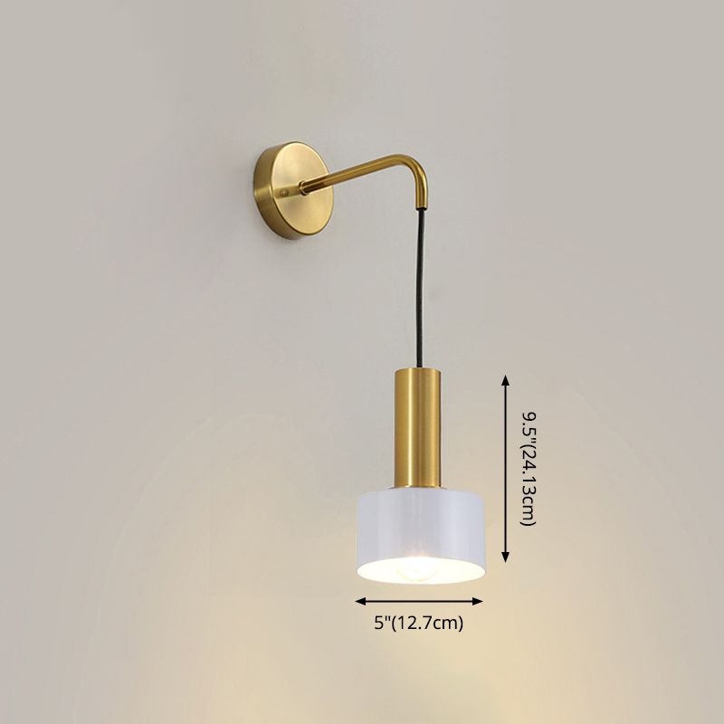 Modern Style Sconce Light Fixtures Cylinderical 1-Light Metal Wall Mounted Lighting