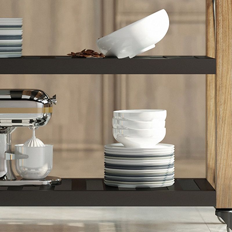 Modern Open Storage Kitchen Trolley Rolling Prep Table with Drawer
