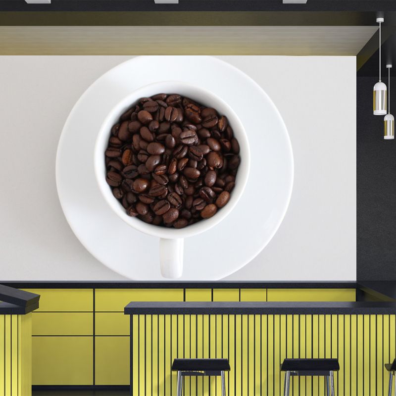 Contemporary Coffee Beans Mural Environment Friendly Coffee Shop Wall Decoration